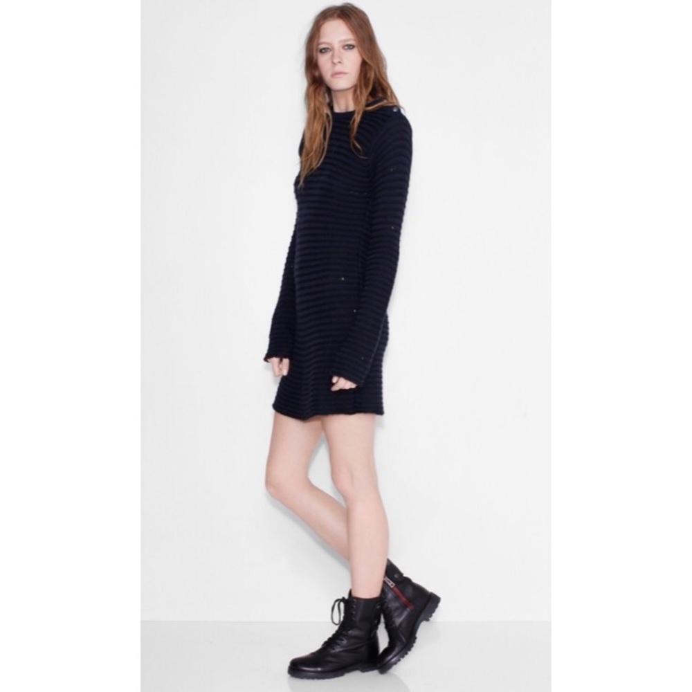 ๐ธ๐ Zadig & Voltaire แฆ Jada Robe Dress แฆ Navy - Picture 4 of 8
